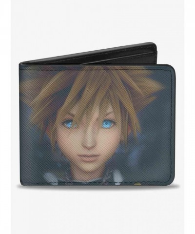 Disney Kingdom Hearts II Sora Face Leather Bifold Wallet for Men