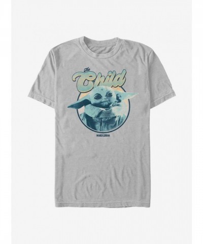 Mandalorian Child Retro Silver T-Shirt for Men