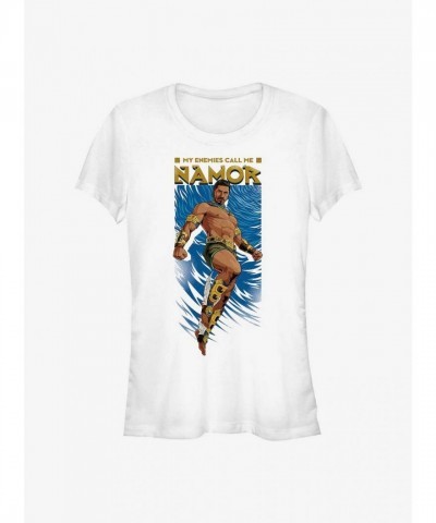 Marvel's "Wakanda Forever" Namor T-Shirt for Girls - White