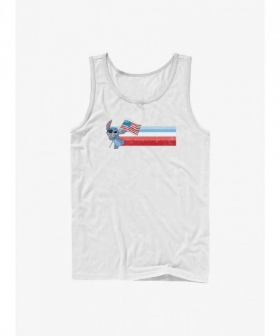 Disney Lilo & Stitch Patriotic White Tank Top for Men