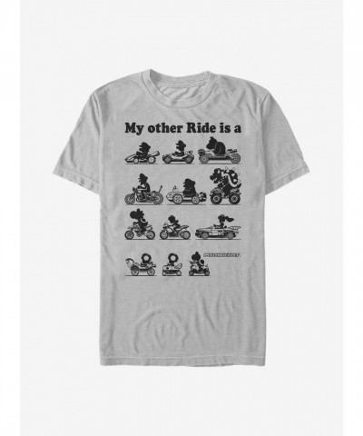 Nintendo Silver Mario Rides T-Shirt for Men