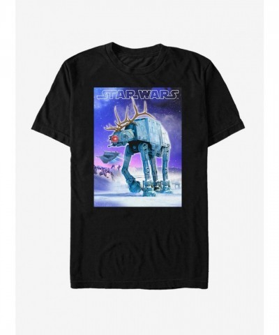 Star Wars AT-AT Red Nose Reindeer Graphic Tee - Black Men's