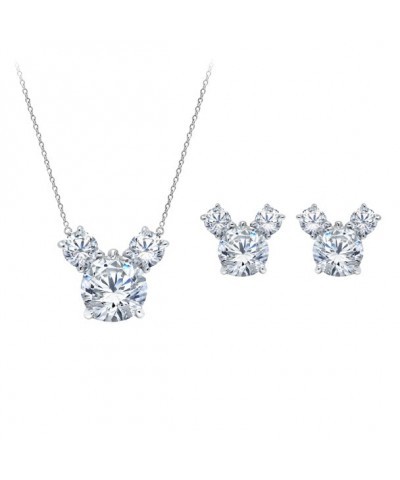 Mickey Mouse Platinum Necklace and Earrings Set by CRISLU