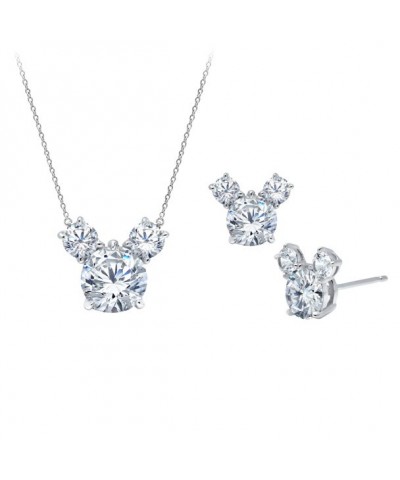 Mickey Mouse Platinum Necklace and Earrings Set by CRISLU