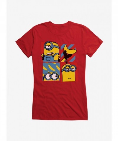 Minions Banana Pop Art Junior Girls T-Shirt