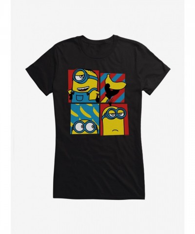 Minions Banana Pop Art Junior Girls T-Shirt
