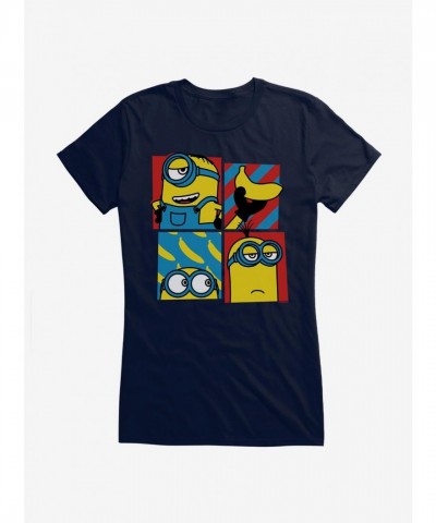 Minions Banana Pop Art Junior Girls T-Shirt