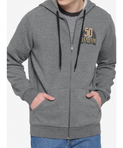 Lucasfilm 50th Anniversary Yoda Hoodie - Unisex Soft Grey Hoodie