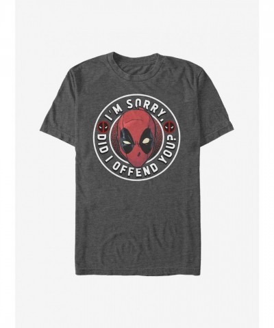Marvel Deadpool Apology Joke T-Shirt - Grey Men's Size