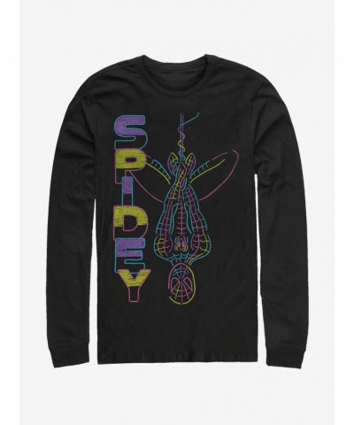 Marvel Spidey Vibes Long Sleeve T-Shirt - Black for Men