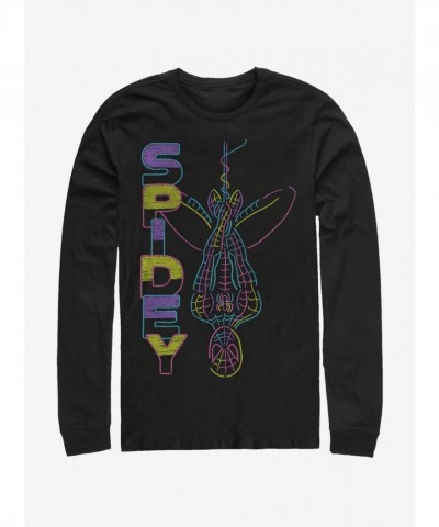 Marvel Spidey Vibes Long Sleeve T-Shirt - Black for Men