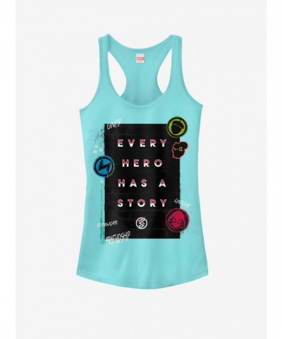 Marvel Girls' Spider-Man Hero Story Tank Top - Blue