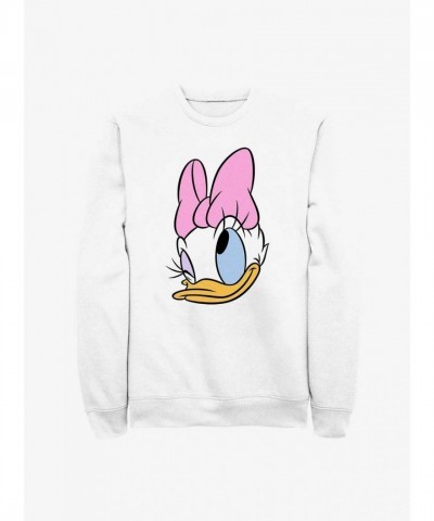 Disney Winking Daisy Duck Unisex Sweatshirt - White