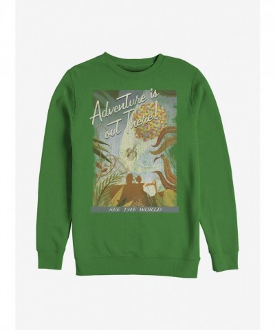 Disney Pixar Up Adventure Crew Neck Sweatshirt - Men's Green