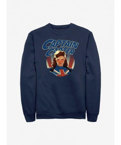 Marvel What If...? Captain Carter Fierce Crew Sweatshirt $14.46 Sweatshirts