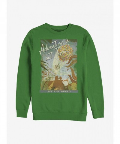 Disney Pixar Up Adventure Crew Neck Sweatshirt - Men's Green