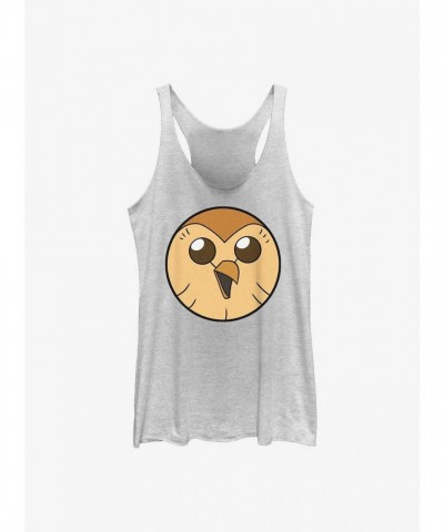 Disney Owl House Hooty Face Girls White Tank Top