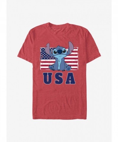 Disney Lilo & Stitch Merica Stitch Unisex T-Shirt - Red