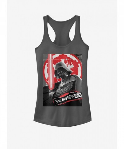 Star Wars Dark Side Girls Cotton Tank Top - Black