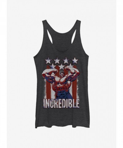 Marvel Girls' Hulk Flag T-Shirt - Junior Size in Black
