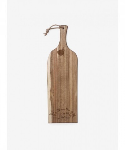 Disney Cinderella Acacia Wood Serving Board, 24-inch, Flat Design with Live Bark Edge