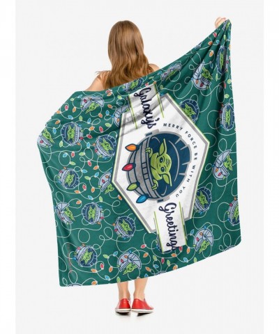 Star Wars The Mandalorian Soft Silk Touch Throw with Baby Yoda Design