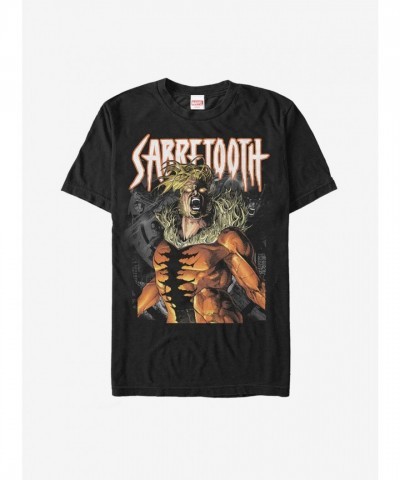 Marvel Men's Metal T-Shirt - Sabretooth Black