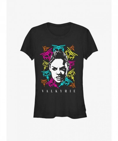 Marvel Valkyrie Logo Girls T-Shirt - Junior Size Black