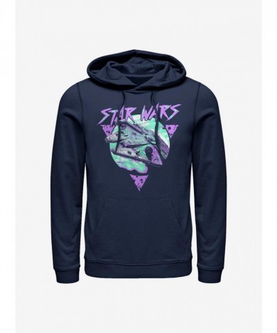 Star Wars Retro Millennium Falcon Unisex Hoodie - Blue