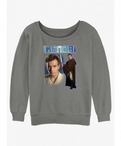 Obi-Wan Kenobi Grey Slouchy Hoodie for Girls
