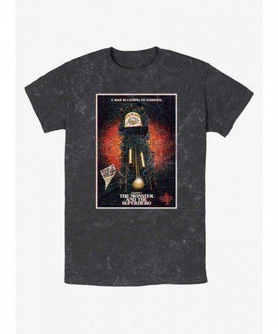 Stranger Things Butcher Billy Monster Superhero Mineral Wash T-Shirt - Men's Multi Colors
