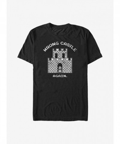 Nintendo Black Wrong Castle T-Shirt for Men
