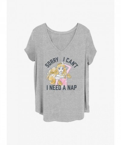 Disney Girls Plus Size T-Shirt - Need A Nap Design - Grey