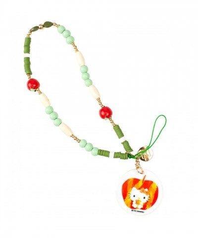 Hello Kitty Apple Leaf Beaded Wristlet Phone Strap for Women