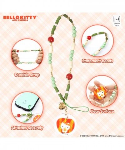Hello Kitty Apple Leaf Beaded Wristlet Phone Strap for Women