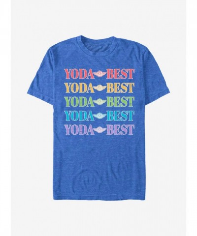Star Wars Yoda Rainbow Print T-Shirt - Men's Blue