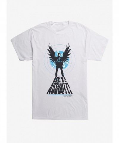 Soft and Comfortable Supernatural Castiel Graphic Tee - White Men's Size