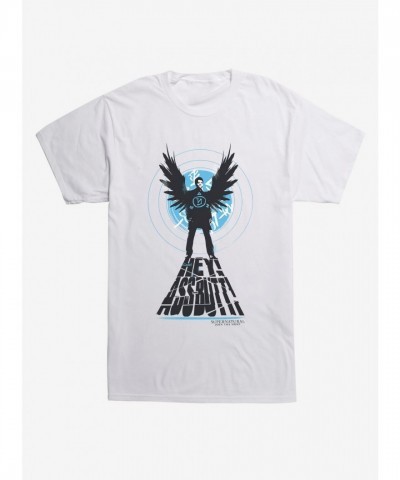 Soft and Comfortable Supernatural Castiel Graphic Tee - White Men's Size