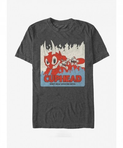 Cuphead Devil Flames Graphic Tee - Men's Black