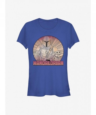Star Wars Mandalorian Child Graphic Tee for Girls - Blue
