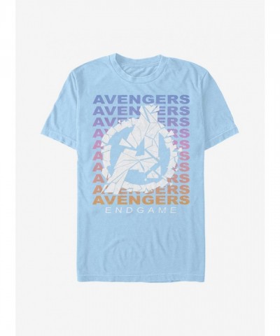 Marvel Avengers Blue Gradient Logo T-Shirt for Men