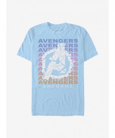 Marvel Avengers Blue Gradient Logo T-Shirt for Men