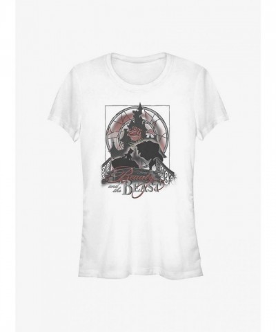 Disney Beauty and the Beast Ballroom Tee for Girls - White