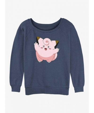 Pokemon Clefairy Slouchy Sweatshirt for Girls - Blue