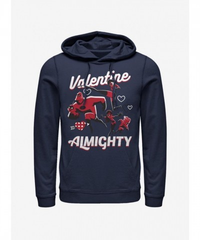 Disney Pixar Incredibles Blue Superhero Valentine Hoodie for Men