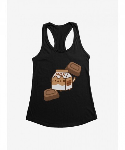 Pusheen Chocolate Milk Graphic Tank Top for Girls