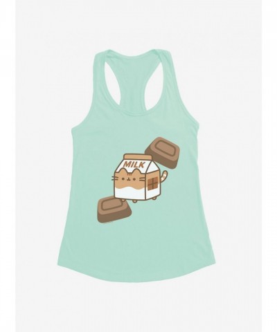 Pusheen Chocolate Milk Graphic Tank Top for Girls