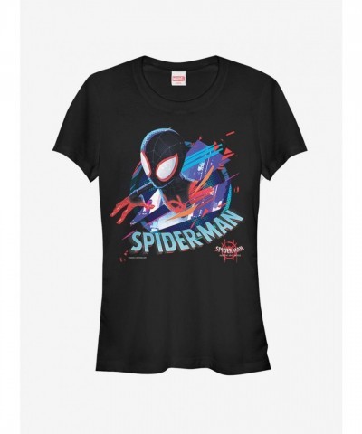 Marvel Women's Spider-Verse Cracked Spider T-Shirt - Black