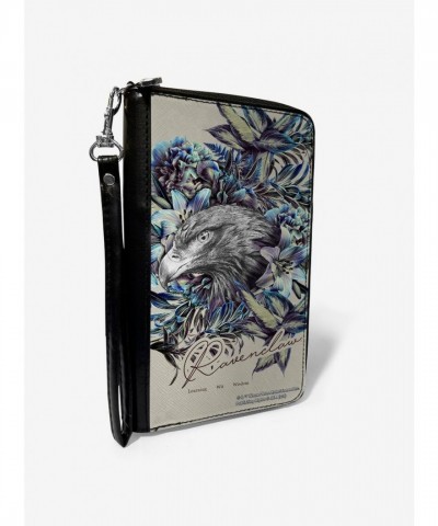 Harry Potter Ravenclaw Floral Design Zip-Around Wallet for Women
