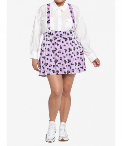 Studio Ghibli Spirited Away Velvet Suspender Skirt with Soot Sprites Print for Women Plus Size